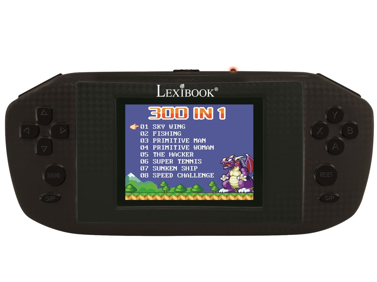 Lexibook JL2375B Console Portatile Compact Cyber Arcade – 250 Giochi Classici, Schermo LCD A Colori 2,5'', Processore 16 Bit, Nero/Grigio