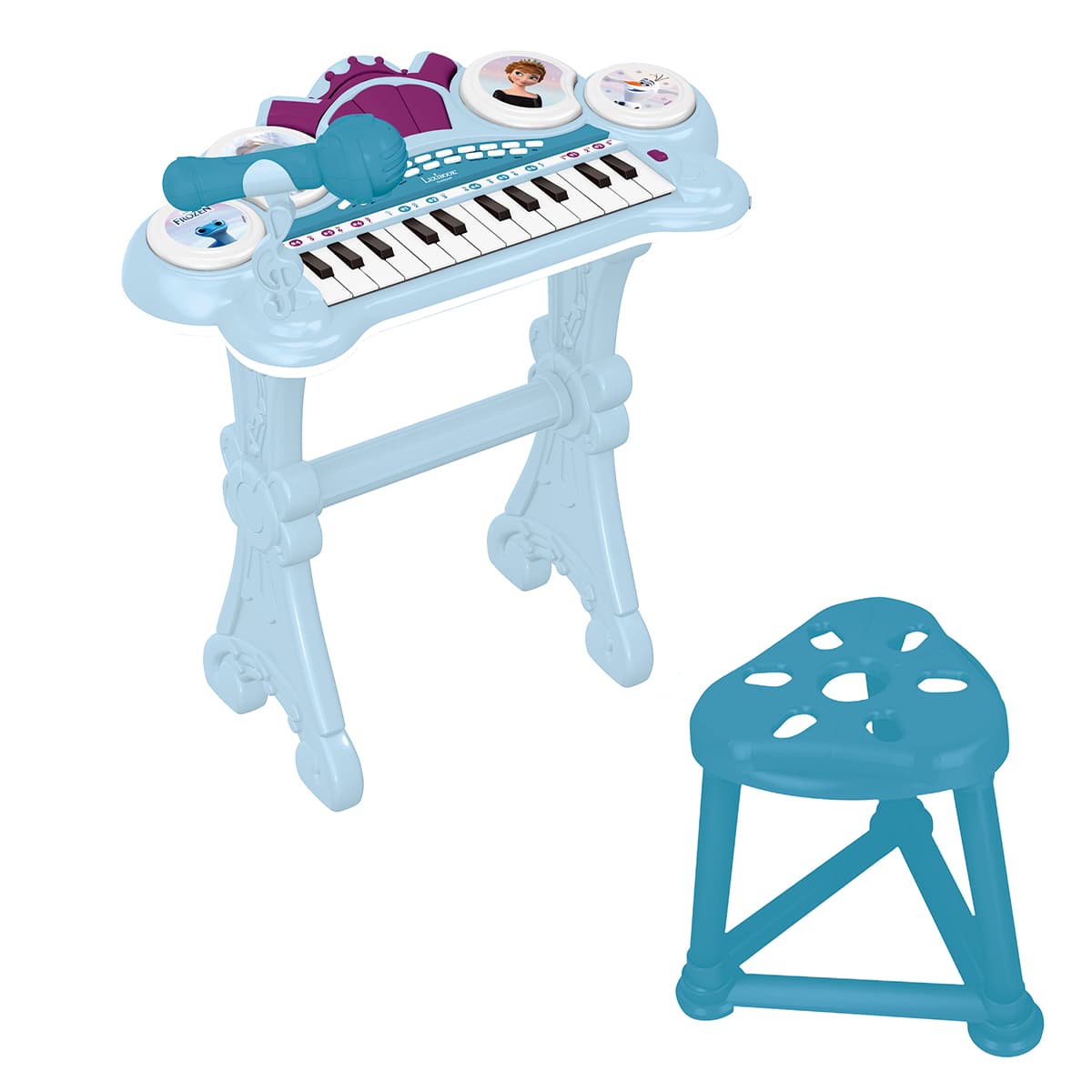 Lexibook, Frozen, Elektronisch piano voor kinderen met lichteffecten, microfoon, batterij, ingebouwde luidspreker, demonstratiemelodieën, DJ- speler, lila/blauw, K704FZ Lexibook, Frozen, Elektronisch piano voor kinderen met lichteffecten, microfoon, batterij, ingebouwde luidspreker, demonstratiemelodieën, DJ- speler, lila/blauw, K704FZ