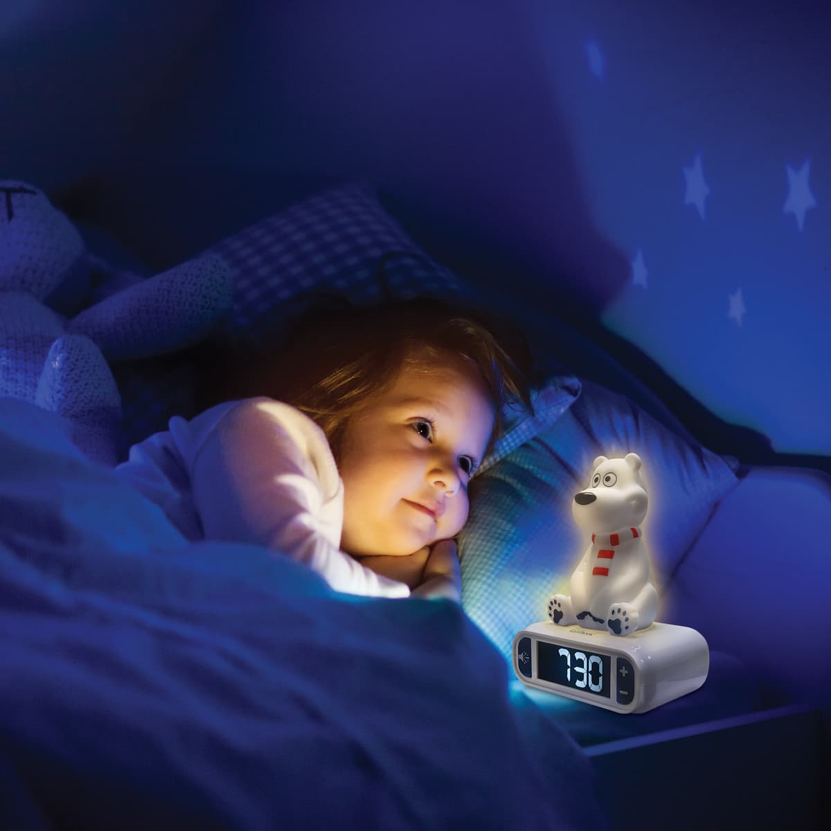 Sveglia Con Luce Notturna LED 3W Touch Per Bambini Senza cavi + Caricabatterie USB • Italia Sveglia Con Luce Notturna LED 3W Touch Per Bambini Senza cavi + Caricabatterie USB • Italia