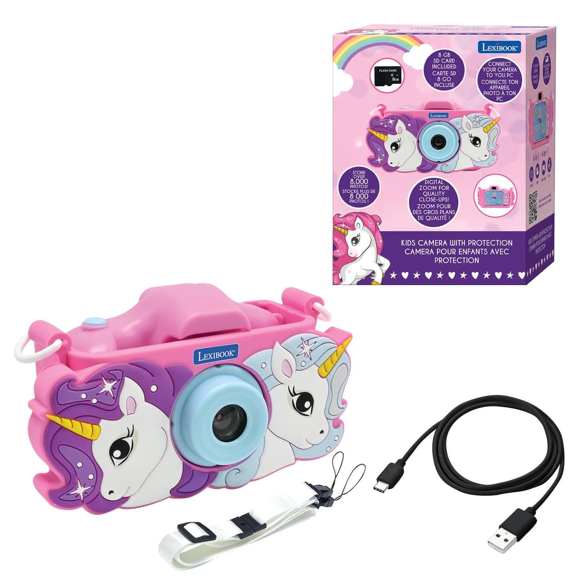 Appareil photo Licorne pour enfants BCSK® | HD 1080P - photo, vidéo, selfie - Ecran 2.0 pouces | Carte SD 64Go incluse - Bleu Appareil photo Licorne pour enfants BCSK® | HD 1080P - photo, vidéo, selfie - Ecran 2.0 pouces | Carte SD 64Go incluse - Bleu