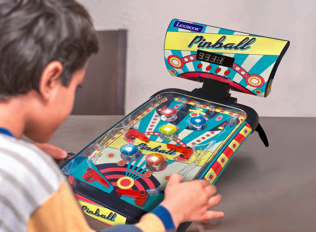 Teorema Giocattoli Flipper World Cup, Flipper Elettronico da Tavolo per Bambini con Segnapunti Digitale, Luci e Suoni da Sala Giochi, Gioco di Abilità Portatile Teorema Giocattoli Flipper World Cup, Flipper Elettronico da Tavolo per Bambini con Segnapunti Digitale, Luci e Suoni da Sala Giochi, Gioco di Abilità Portatile