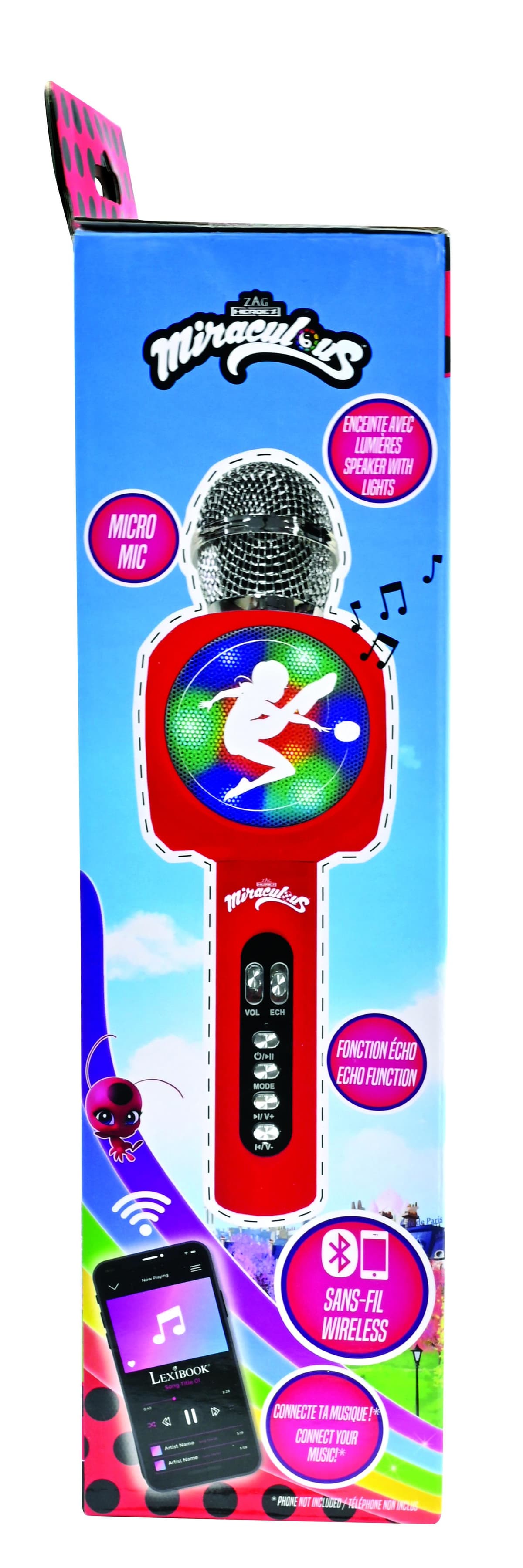 Karaoké Micro Star Bluetooth The Voice – Microphone Sans Fil Avec Haut-Parleur 3W, Changement De Voix & LED Lumineuses