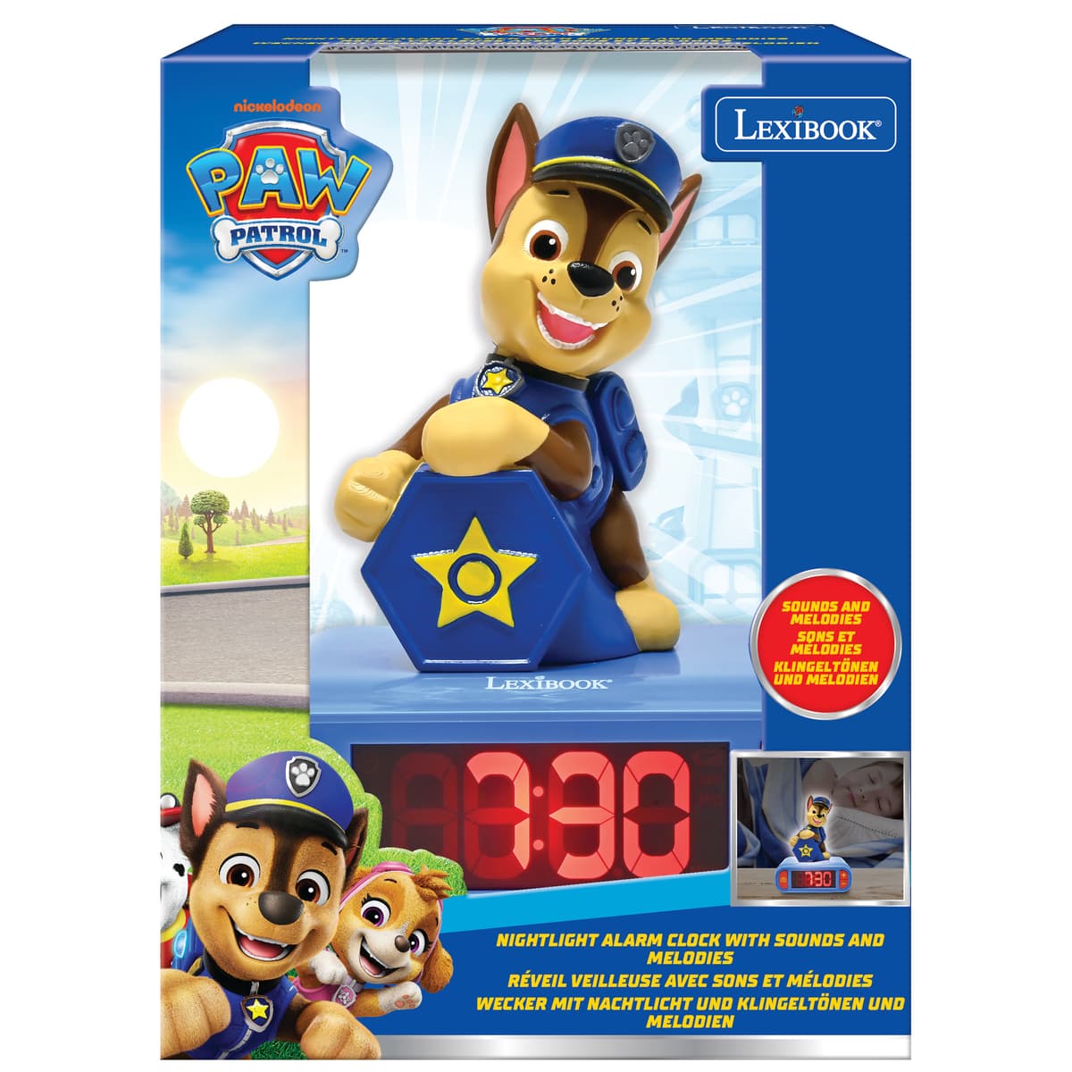 Chase Night Light Alarm Clock With Sounds Lexibook chase-night-light-alarm-clock-with-sounds-lexibook