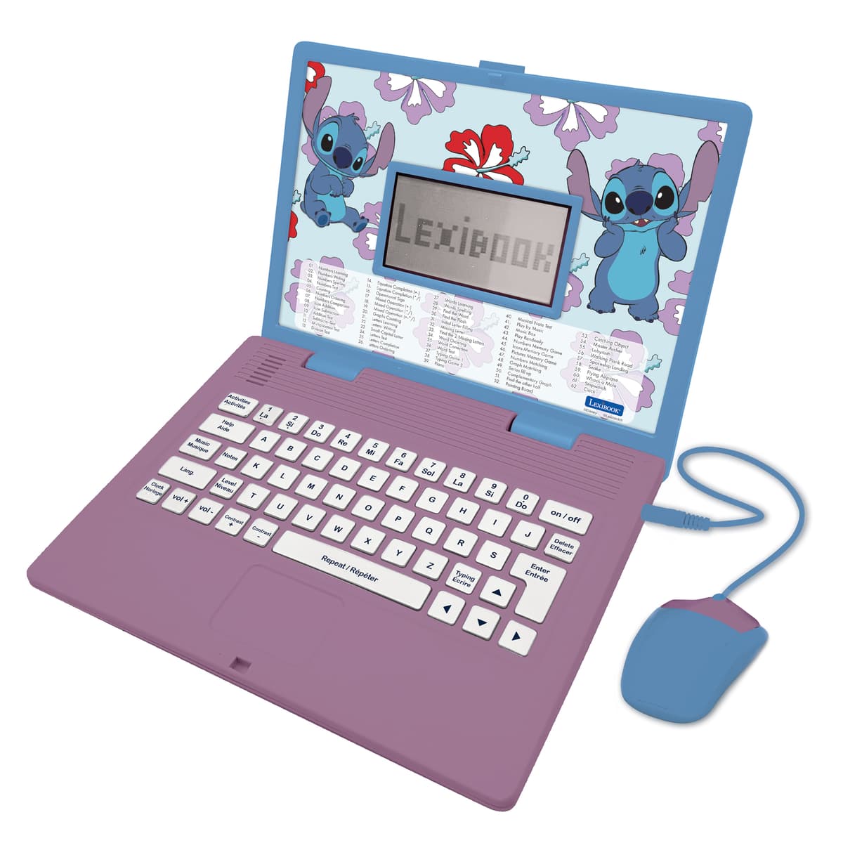 Stitch Computer Toy Bilingual educational Stitch computer with 124 activities in French and ...