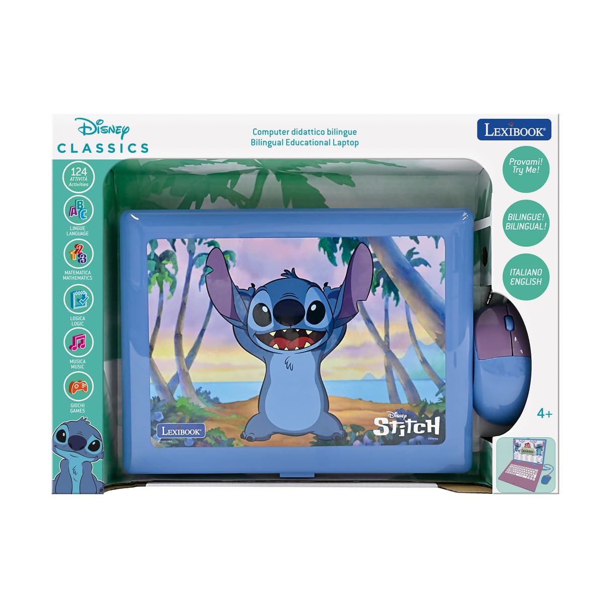 Stitch Computer Toy Bilingual educational Stitch computer with 124 activities in English ...
