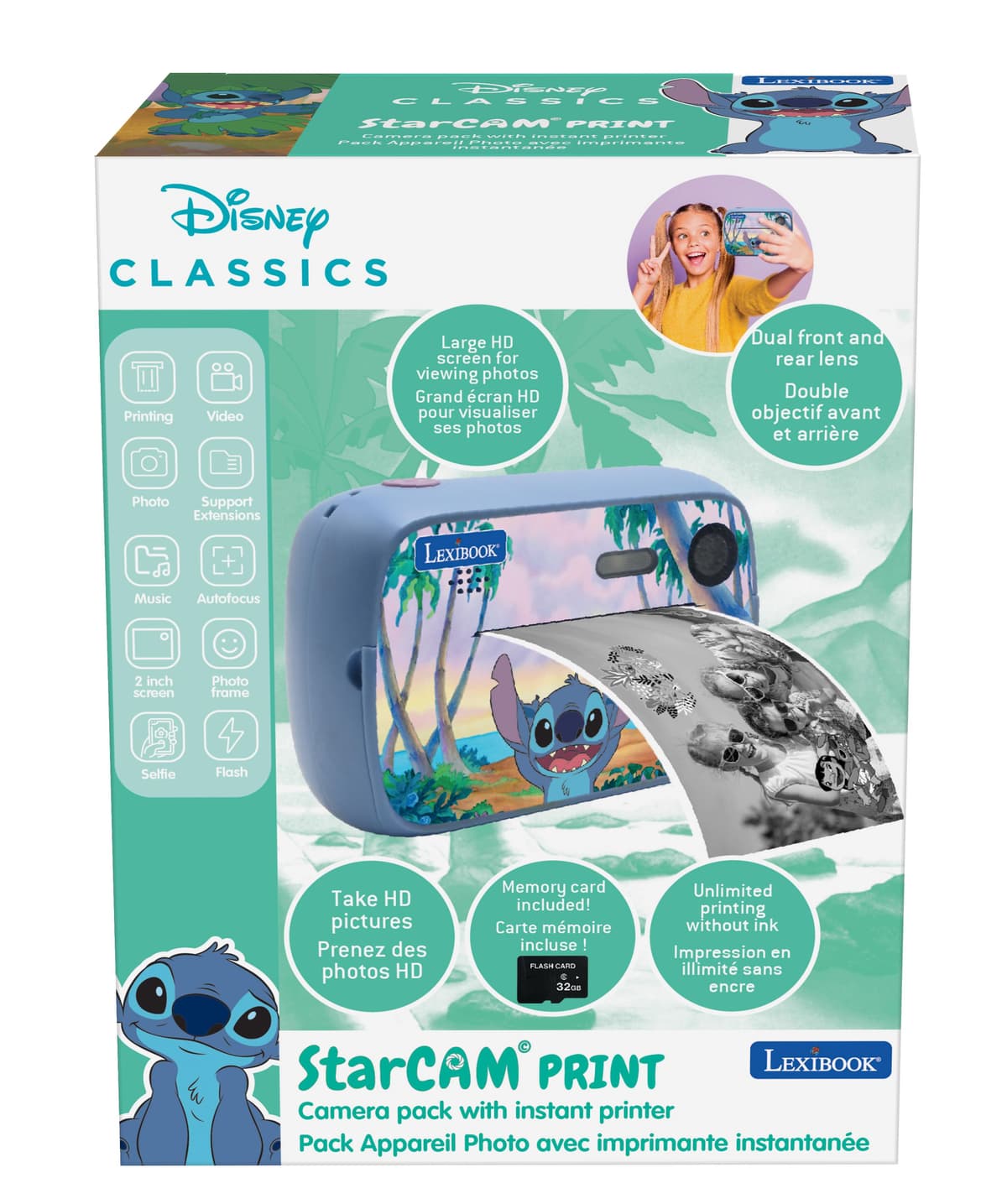 Thread Stitching Card Camera HD Stitch digital camera with instant printer, SD card and Starcam ...