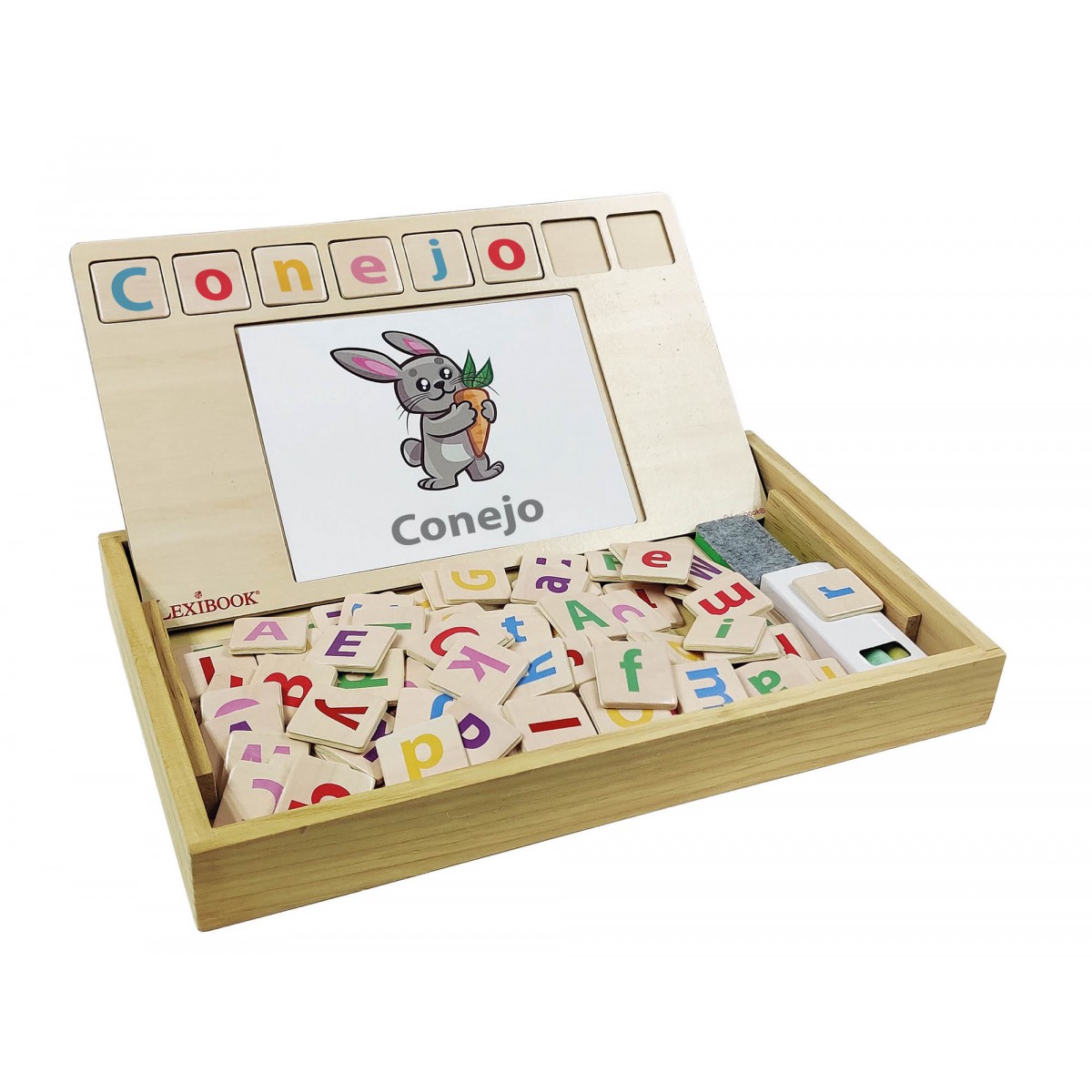 Bio Toys Word School, bilingual Spanish/English, wooden game