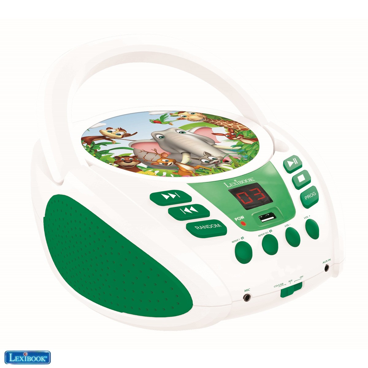 Radio CD player Animals for Kids, AUX-IN jack