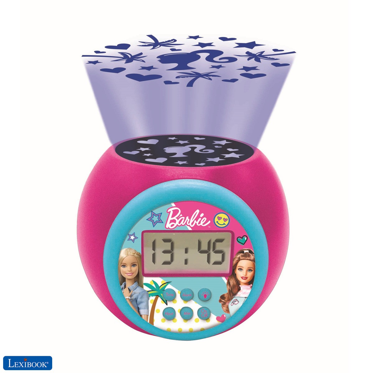 Projector Alarm Clock Barbie with snooze function and alarm function