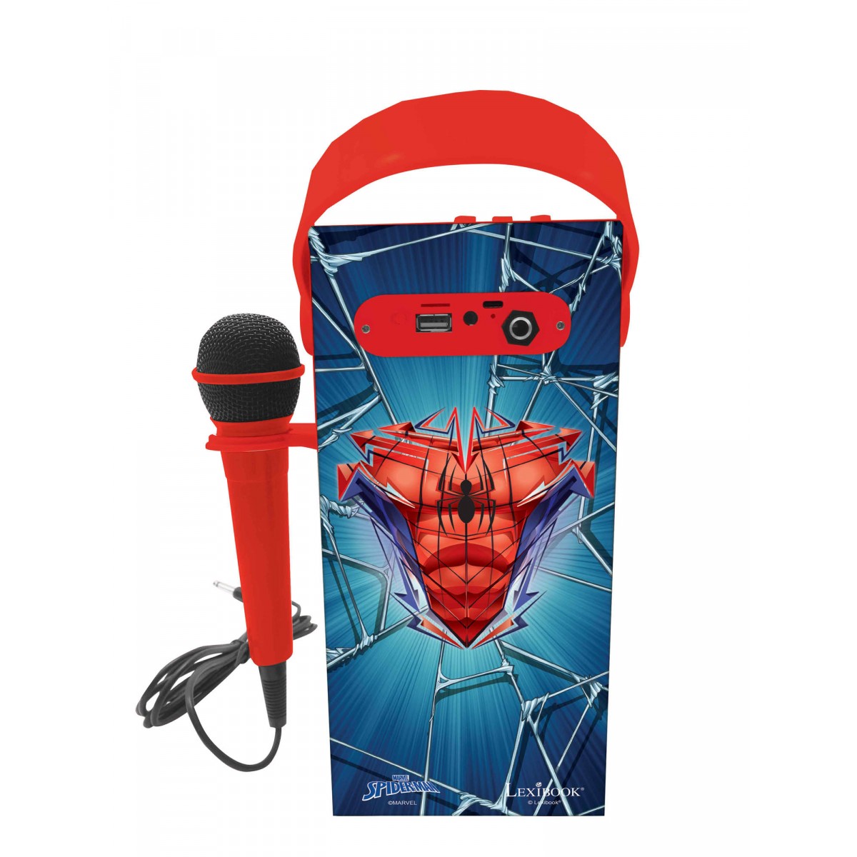 Marvel Spiderman - Tragbarer beleuchteter Bluetooth-Lautsprecher mit Mikrofon