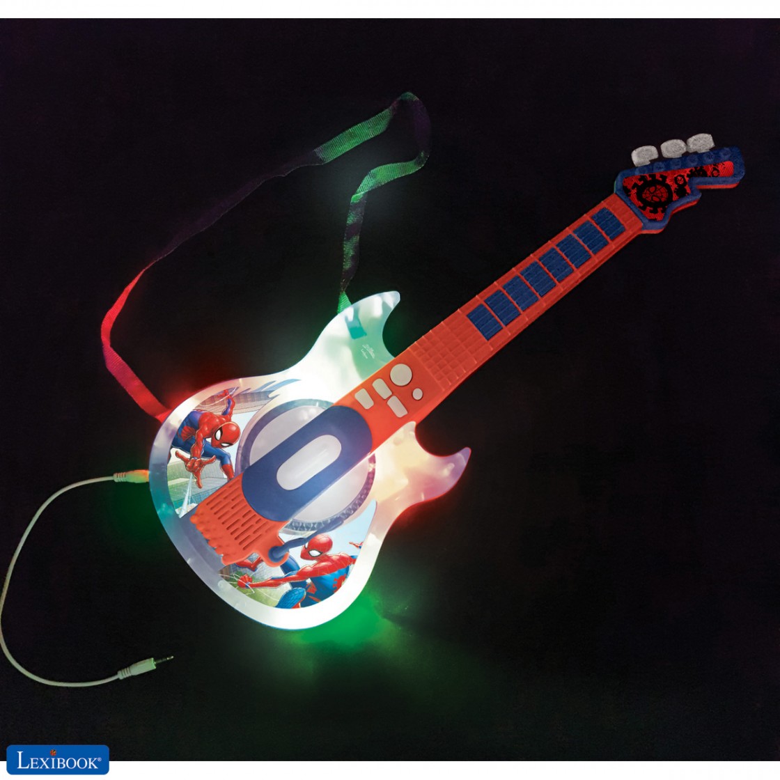 Spider-Man Guitare électronique lumineuse avec micro