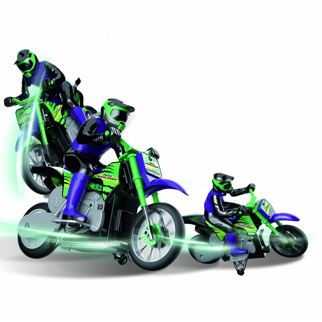 Crosslander moto radio-télécommandée tout-terrain lumineuse avec  télécommande