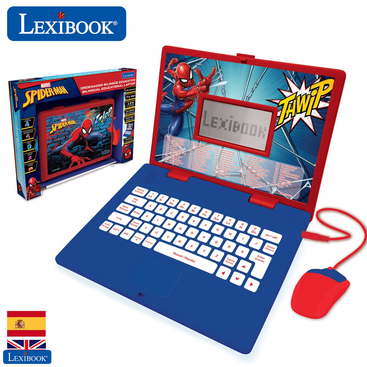 Spider-man - Ordenador portátil educativo y bilingüe español/inglés
